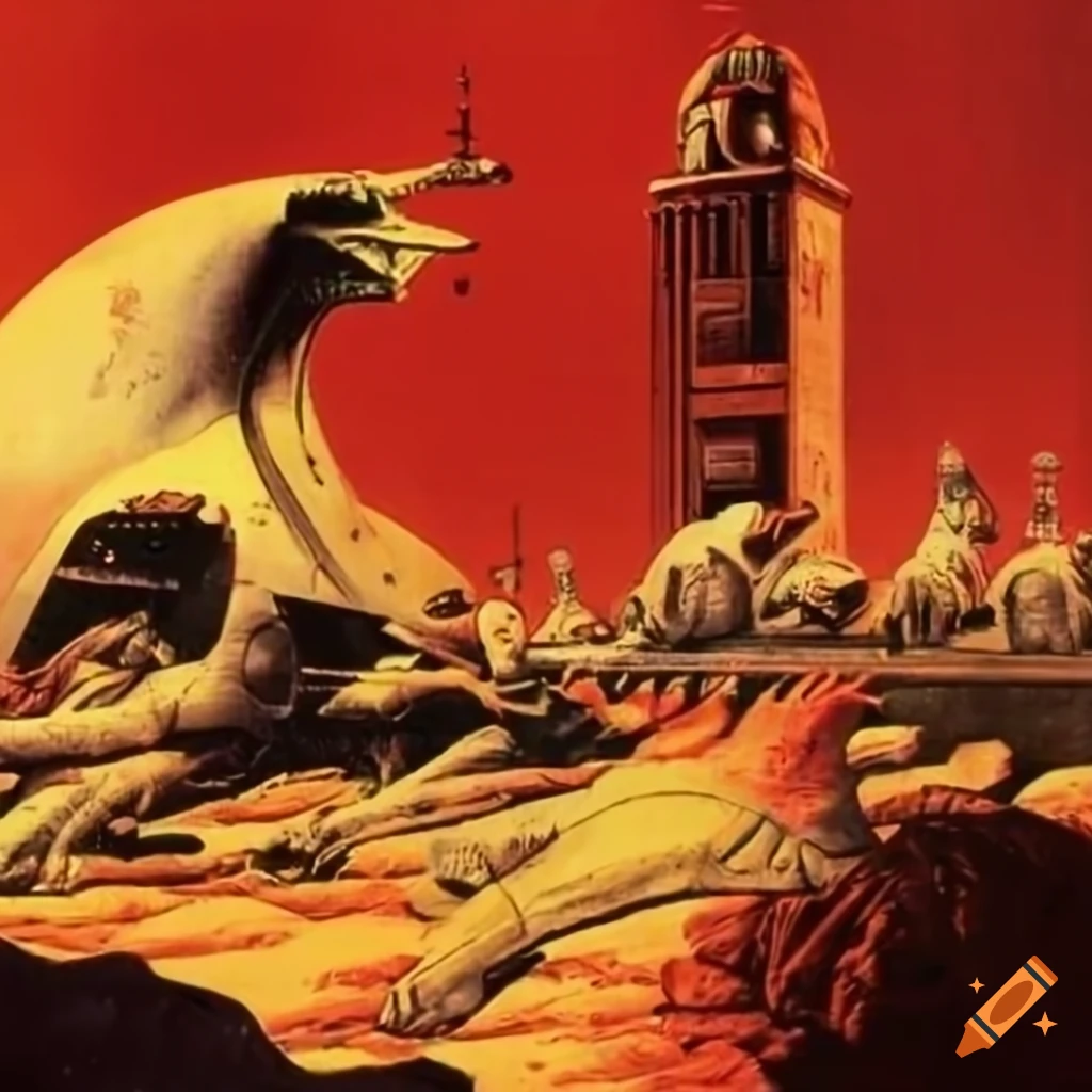 Sci-fi soviet propaganda artwork