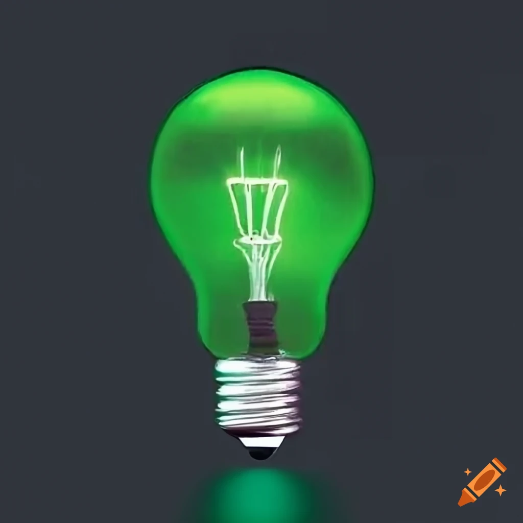 Green Neon Bulb On White Walcopy Stock Photo 2300636447