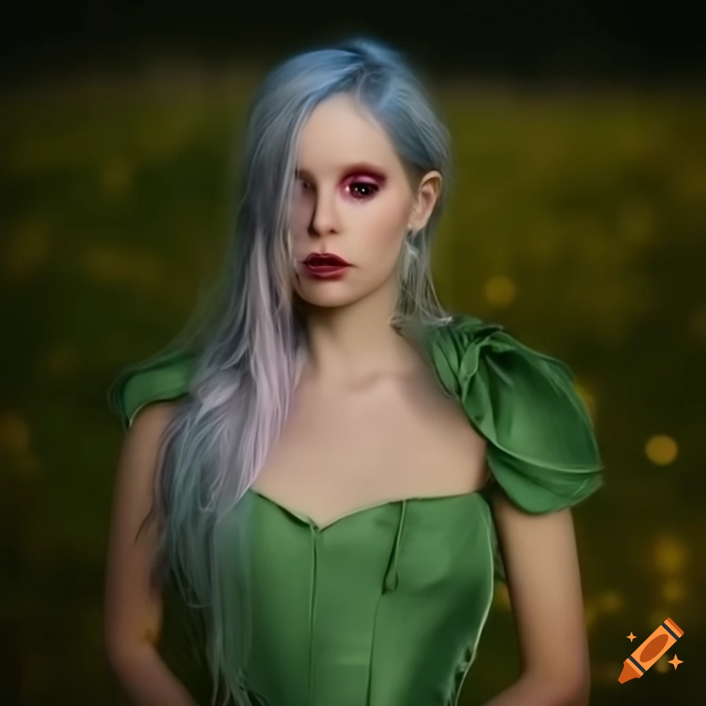 Photorealistic illustration of alice in a field of dandelions on Craiyon