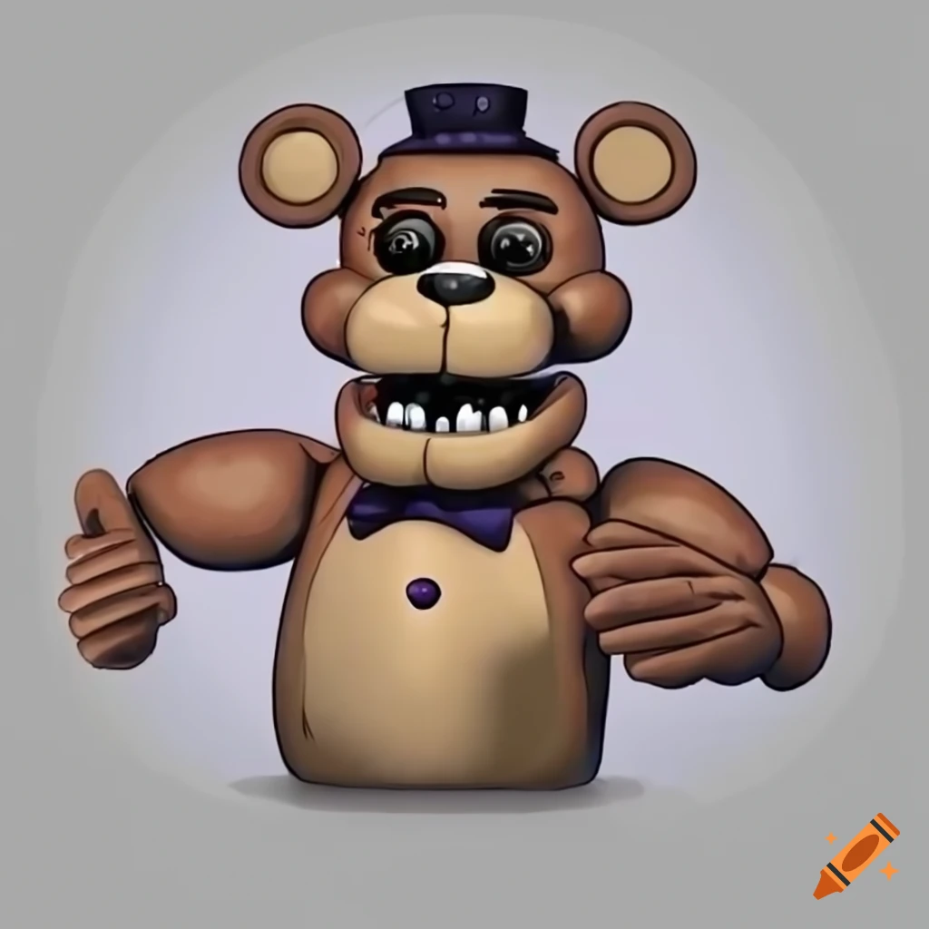 Anime-style drawing of fredbear character from fnaf