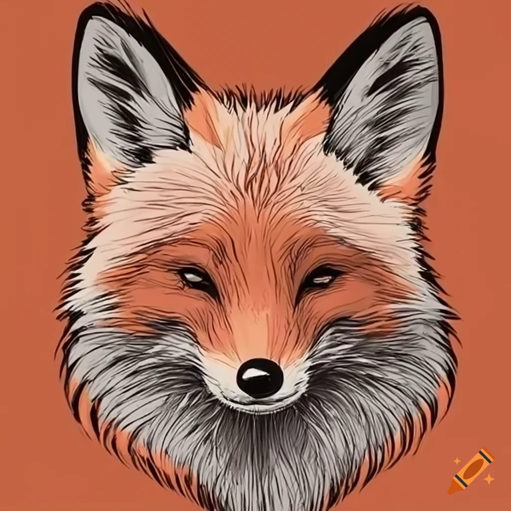 easy drawing of a fox head
