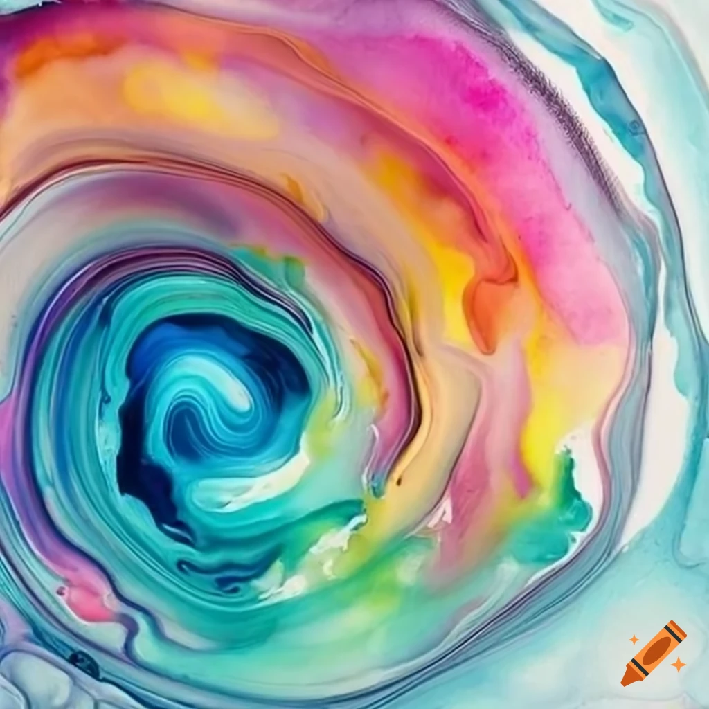 swirling flow of watercolors in a spring palette