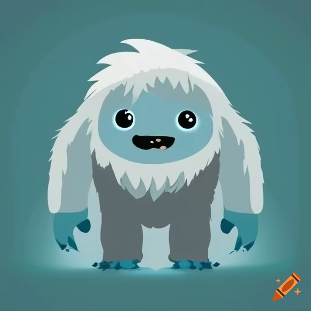 A Cute Little Fluffy Baby Yeti Surrounded by Floating Luminous Crystal  Snowflakes and Crystalline Candy · Creative Fabrica