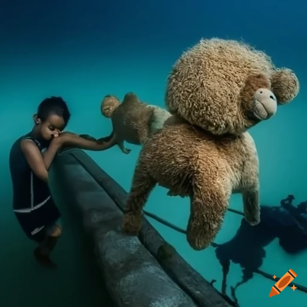 ekzema ridden teddy bears at Sunken city water park