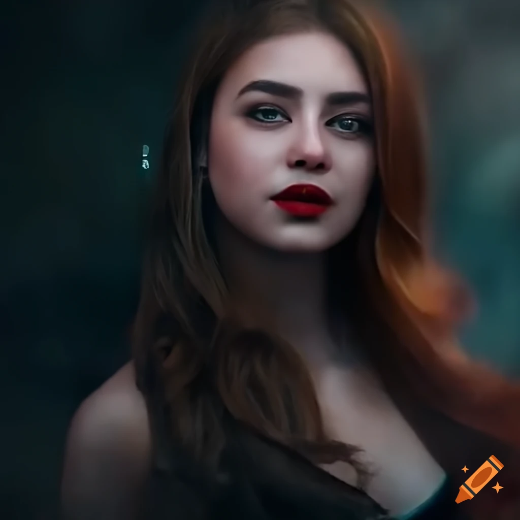 Photographic artwork of a ultra feminine fantasy girl on Craiyon