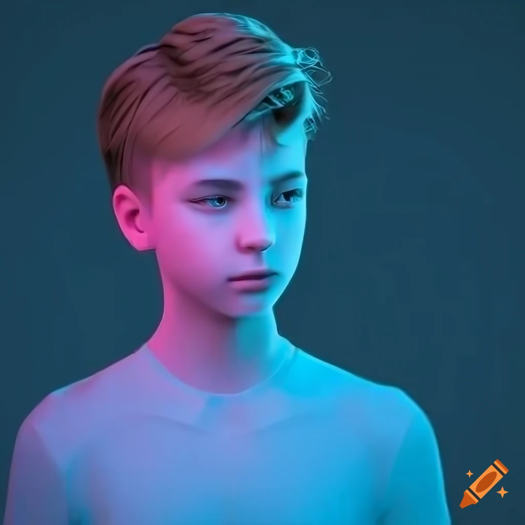 Ultra-realistic artwork of a boy in a cyberpunk cityscape