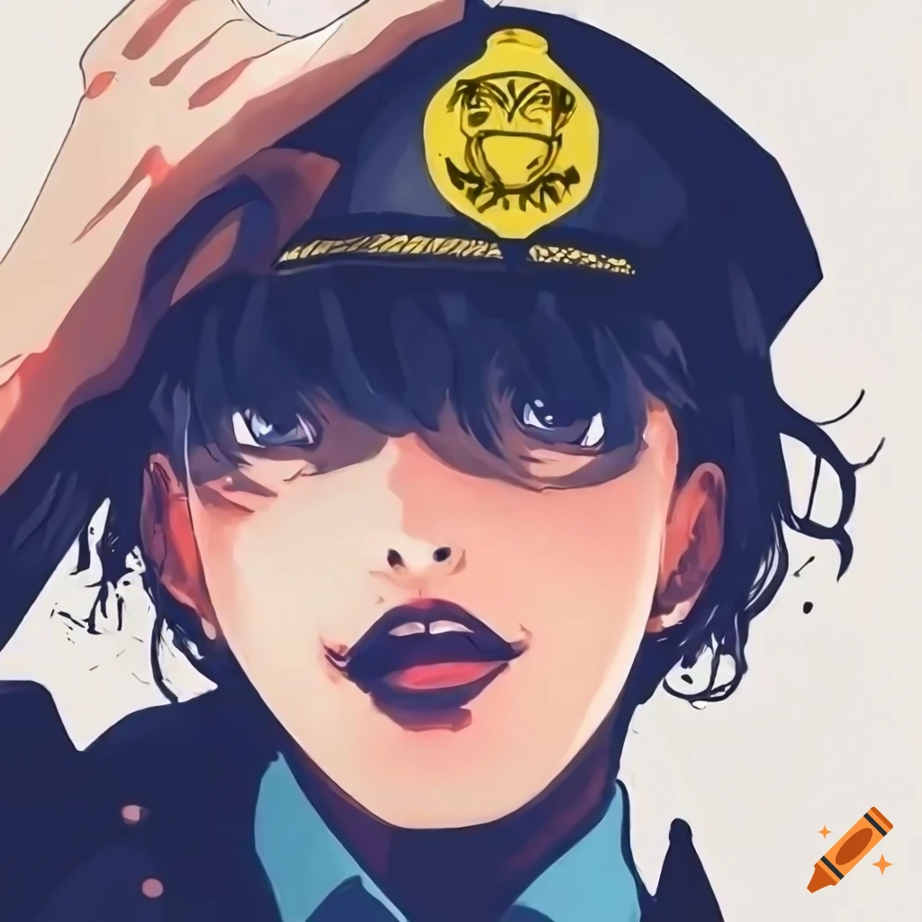 tatsuki fujimoto style illustration of a police officer