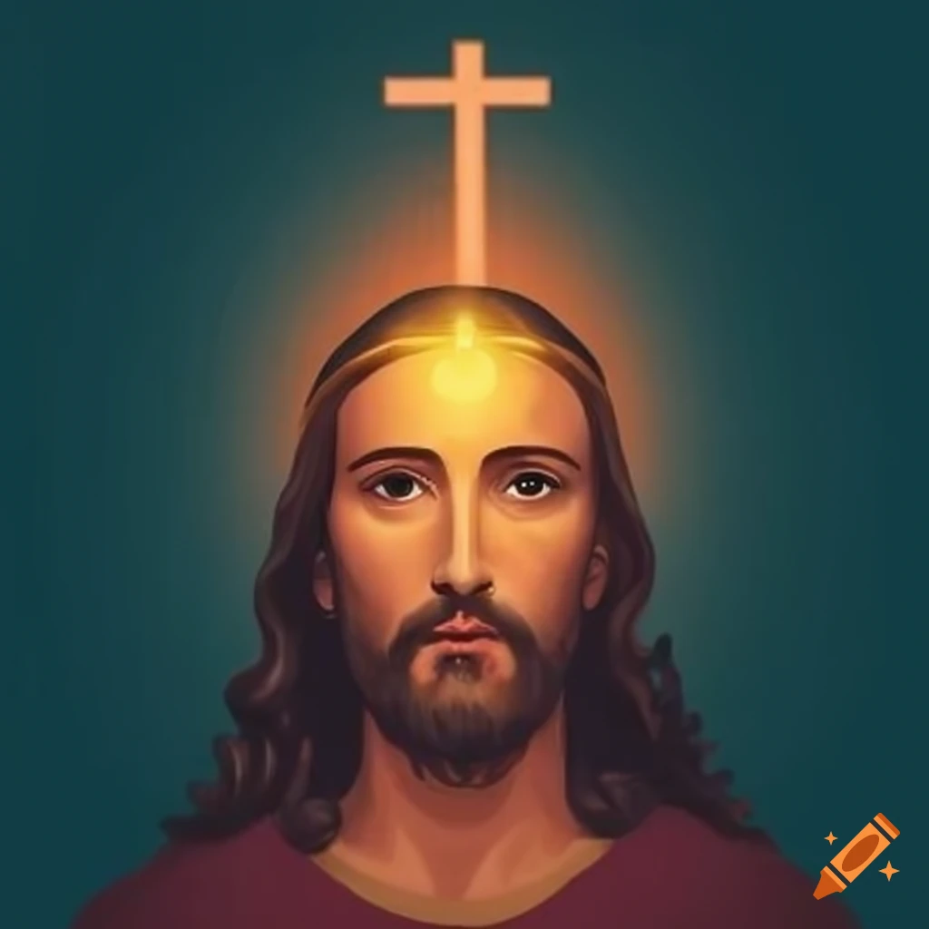 Warm tone portrait of jesus on Craiyon
