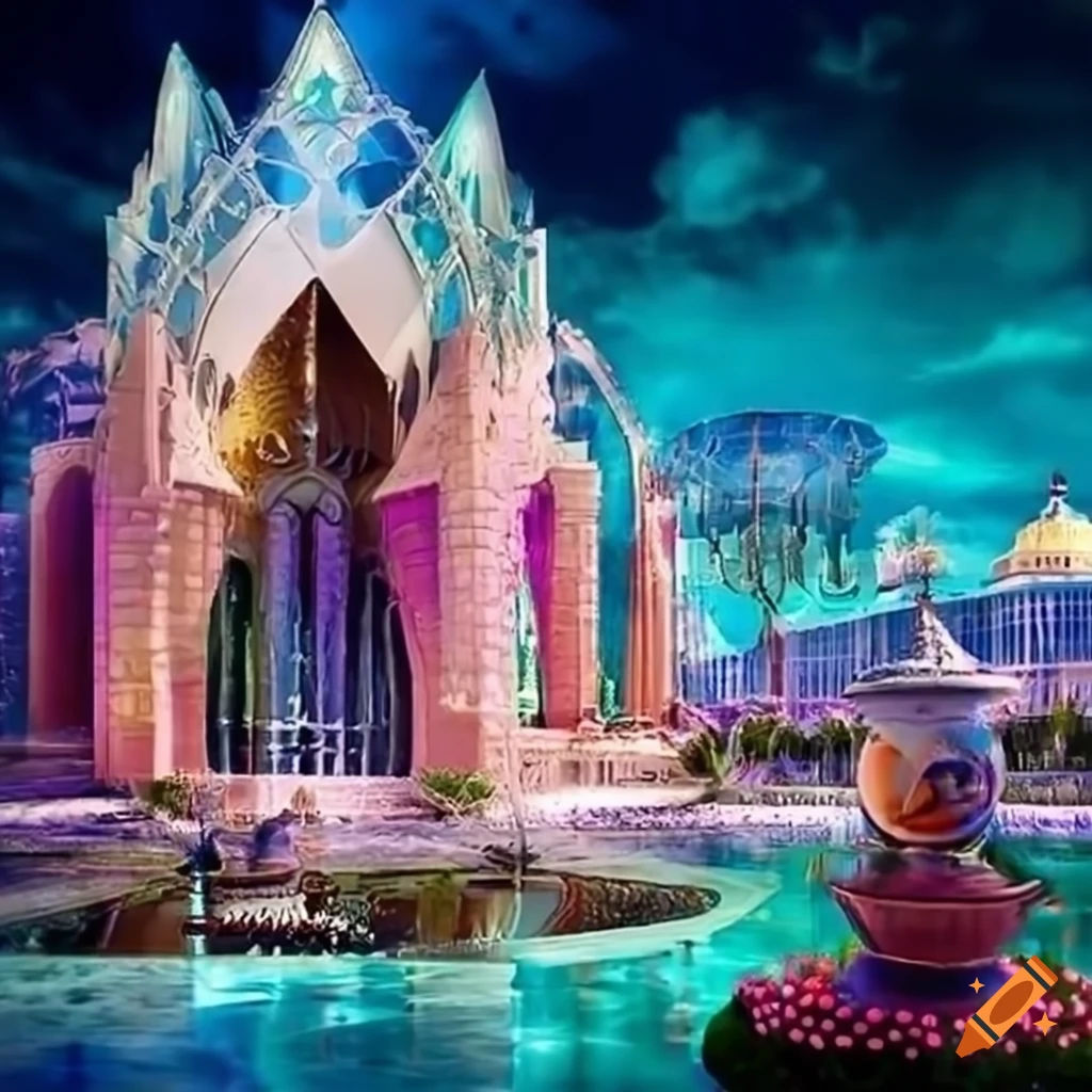 Dreamscape art deco with crystal gardens on Craiyon