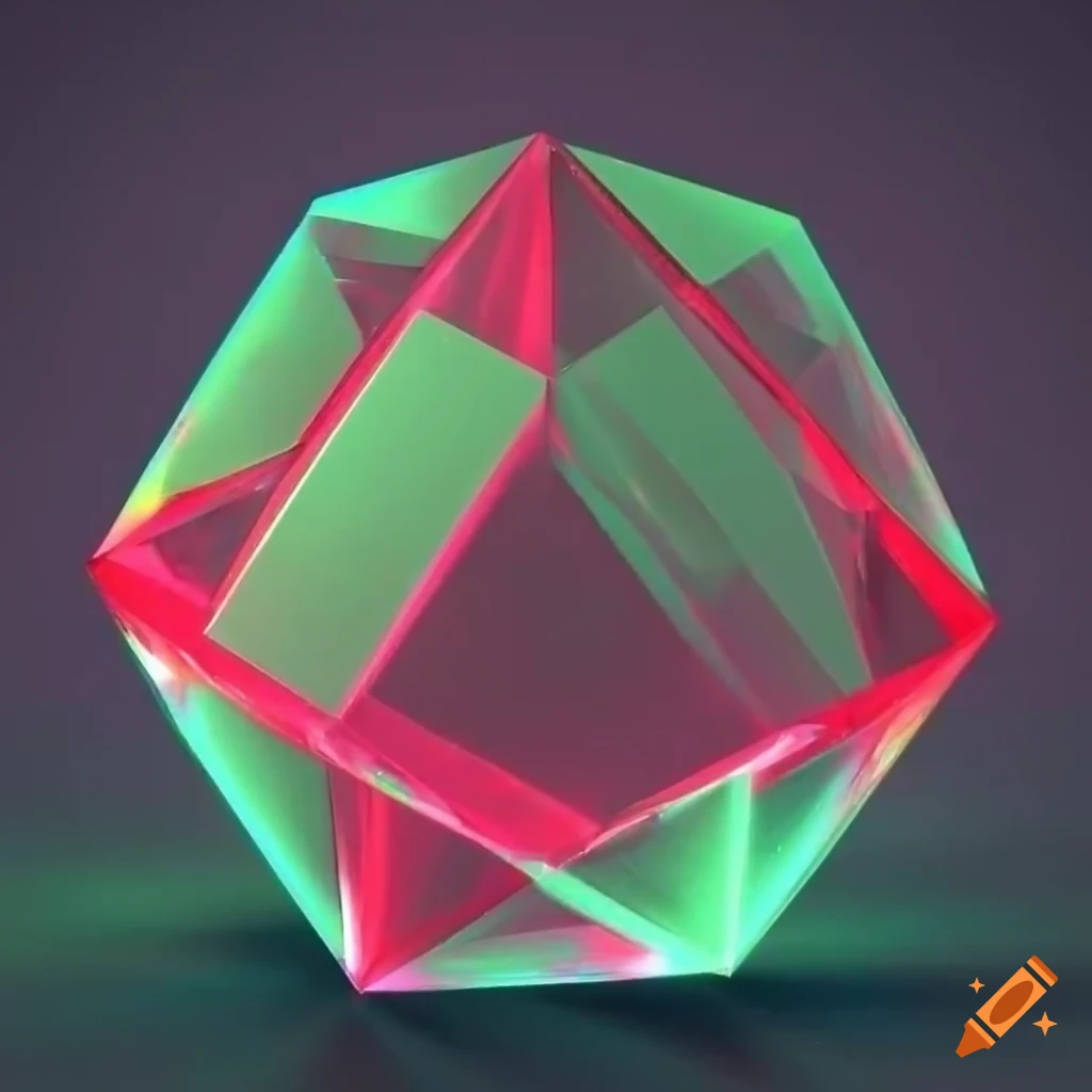 Colored Prism With Gradients From Blue To Green In A Cosmic Setting On 