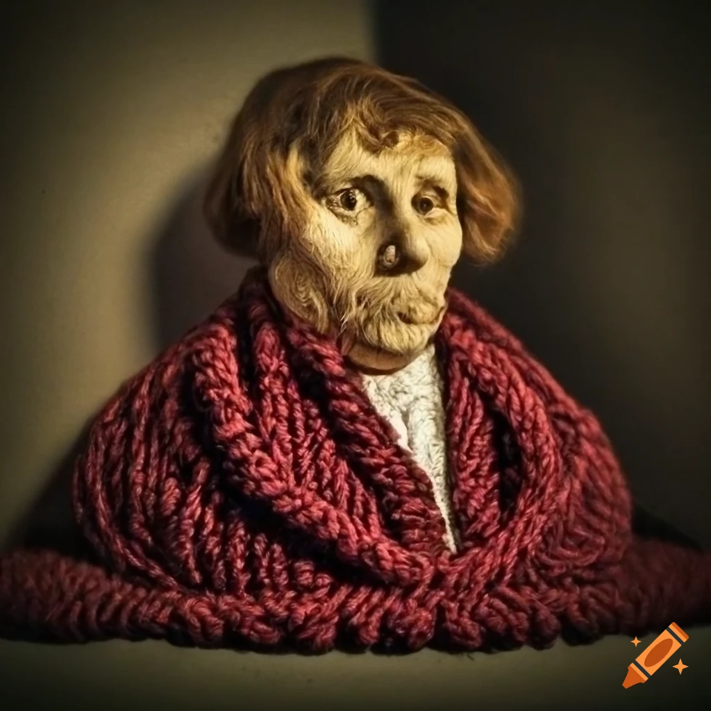 Yarn sculpture of martin luther on Craiyon