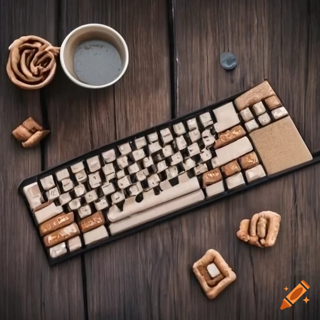 Keyboard with cinnamon roll pattern