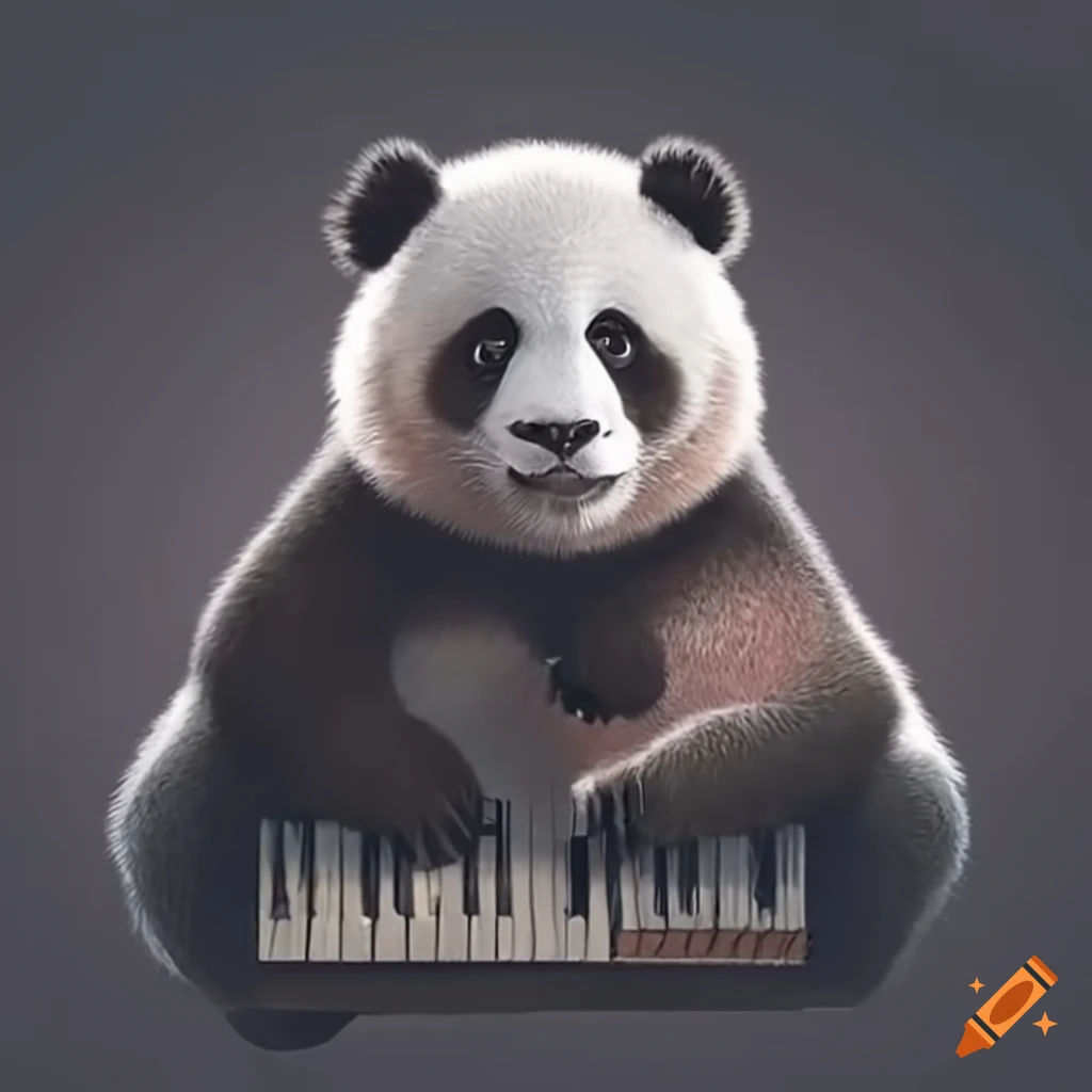 Panda playing drums on Craiyon