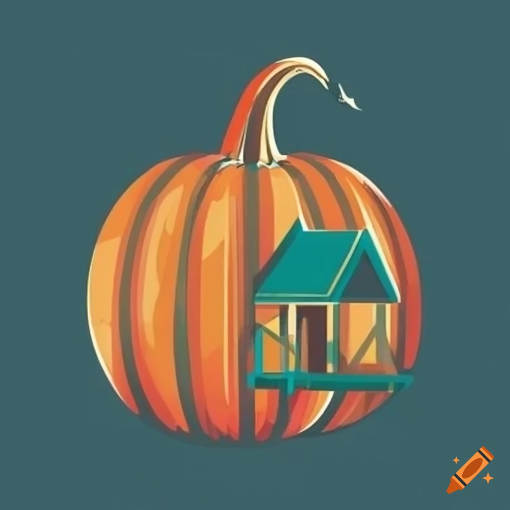 Art deco logo for the coynefarm, a pumpkin farm near a lake on Craiyon