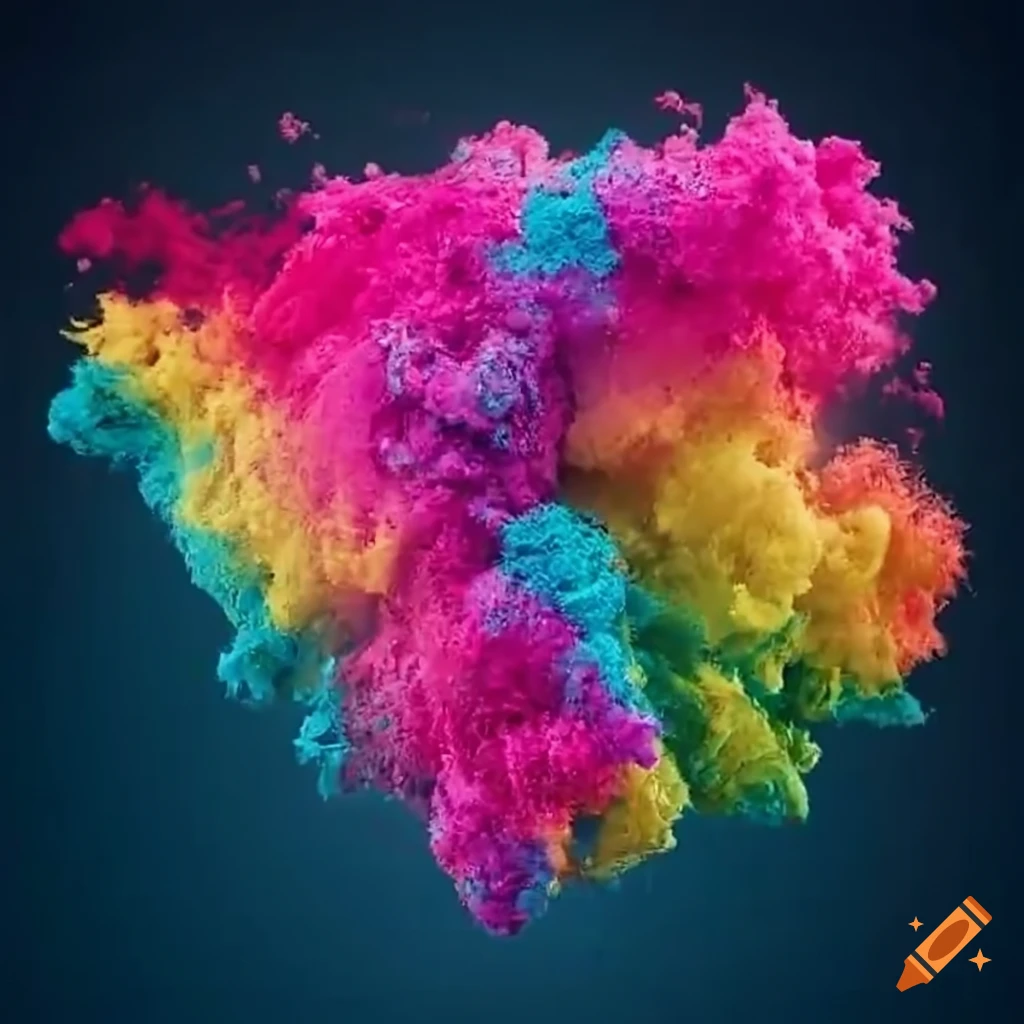 Vibrantly exploding colorful powder on Craiyon