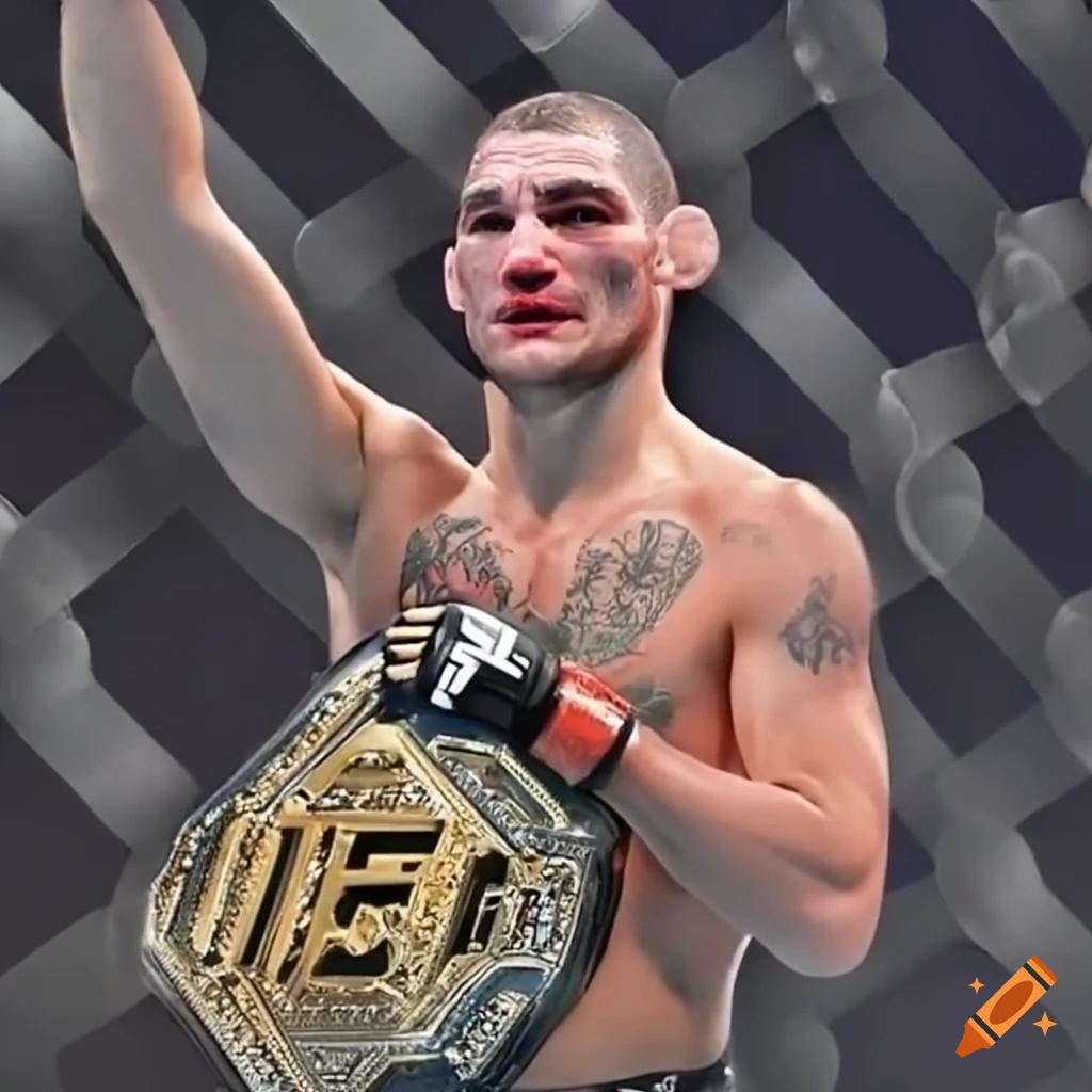 Sean Strickland holding UFC championship belt