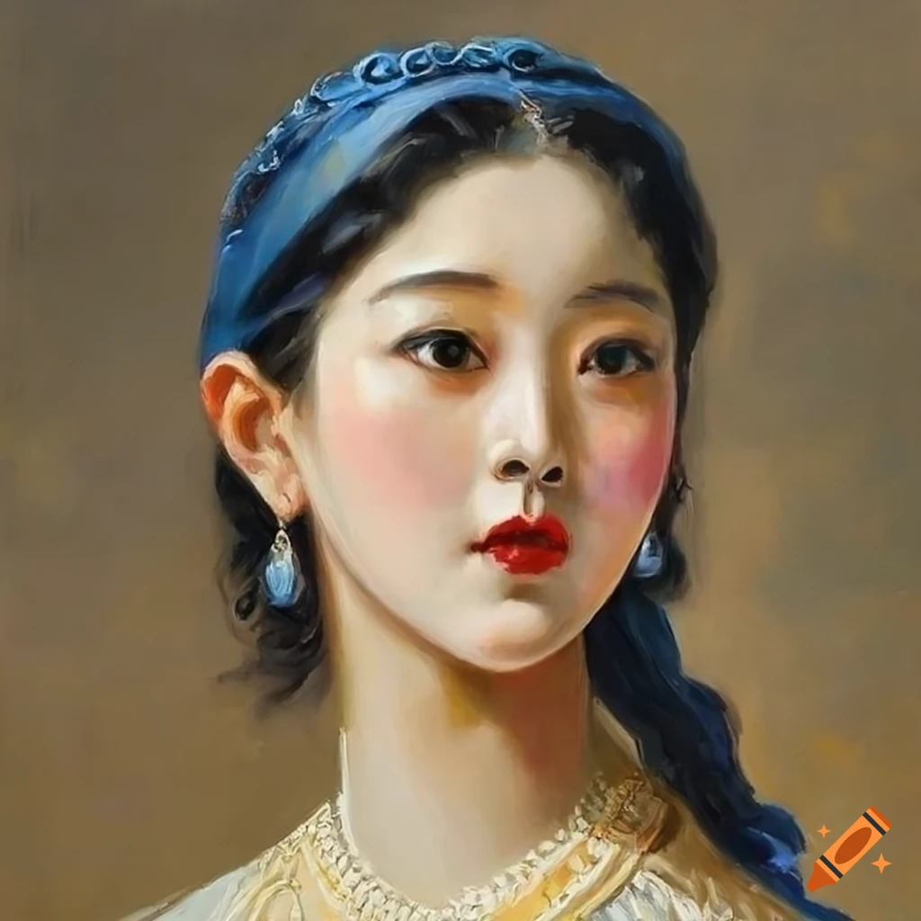 Victorian-era oil painting of Wonyoung Jang