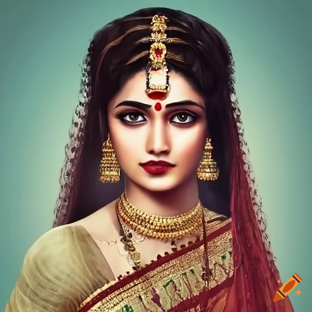 Portrait Of A Beautiful Indian Woman On Craiyon