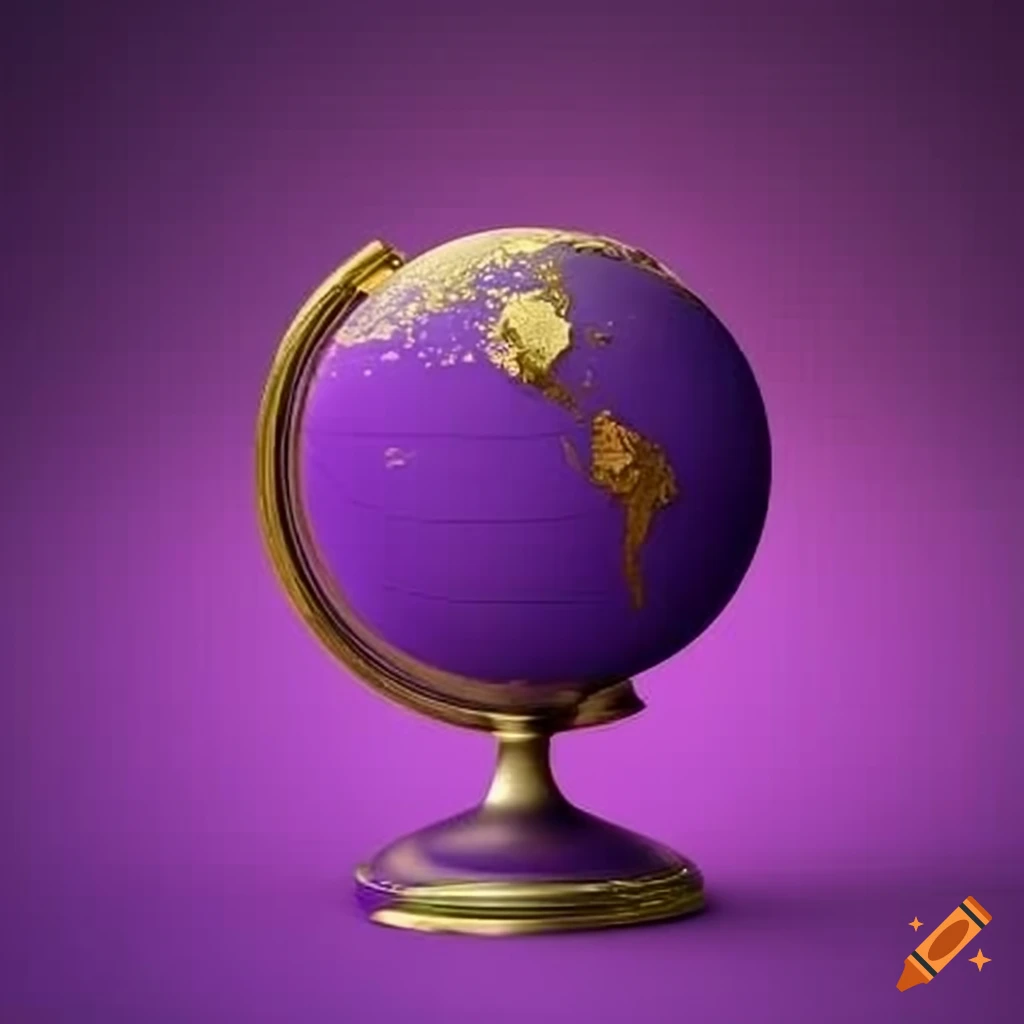 purple and gold globe decoration