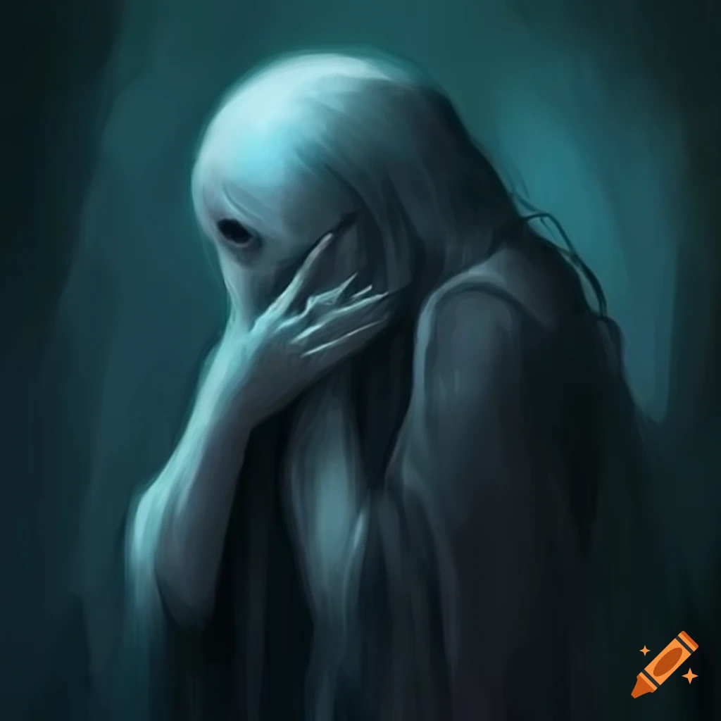 image of a melancholy ghost with a sword