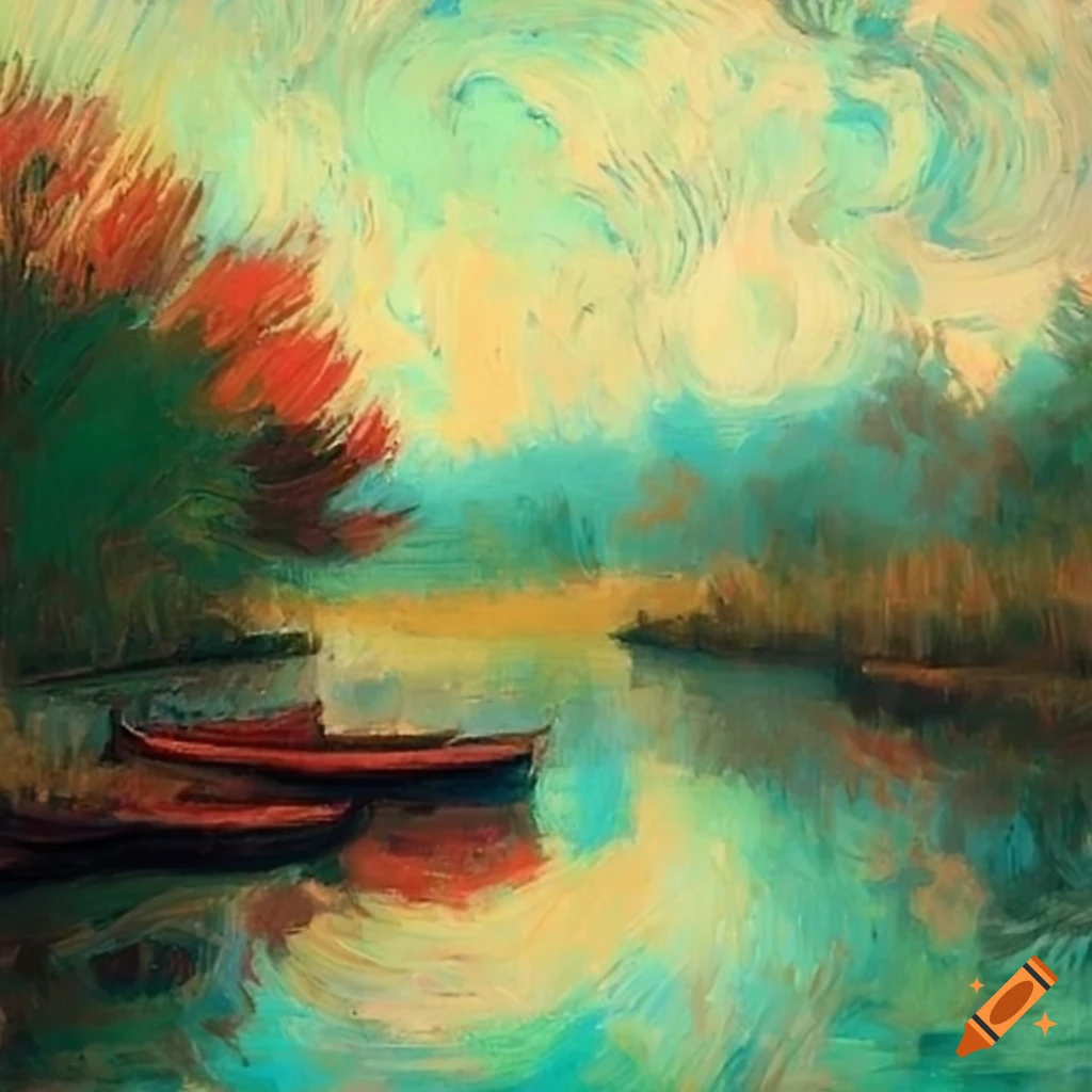 Diy Acrylic Painting Kit Villages And River In Van Gogh - Temu