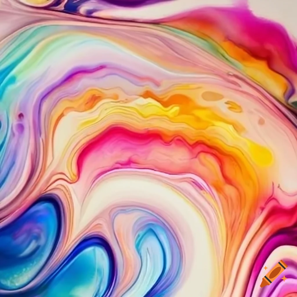 swirling flow of spring-colored watercolors