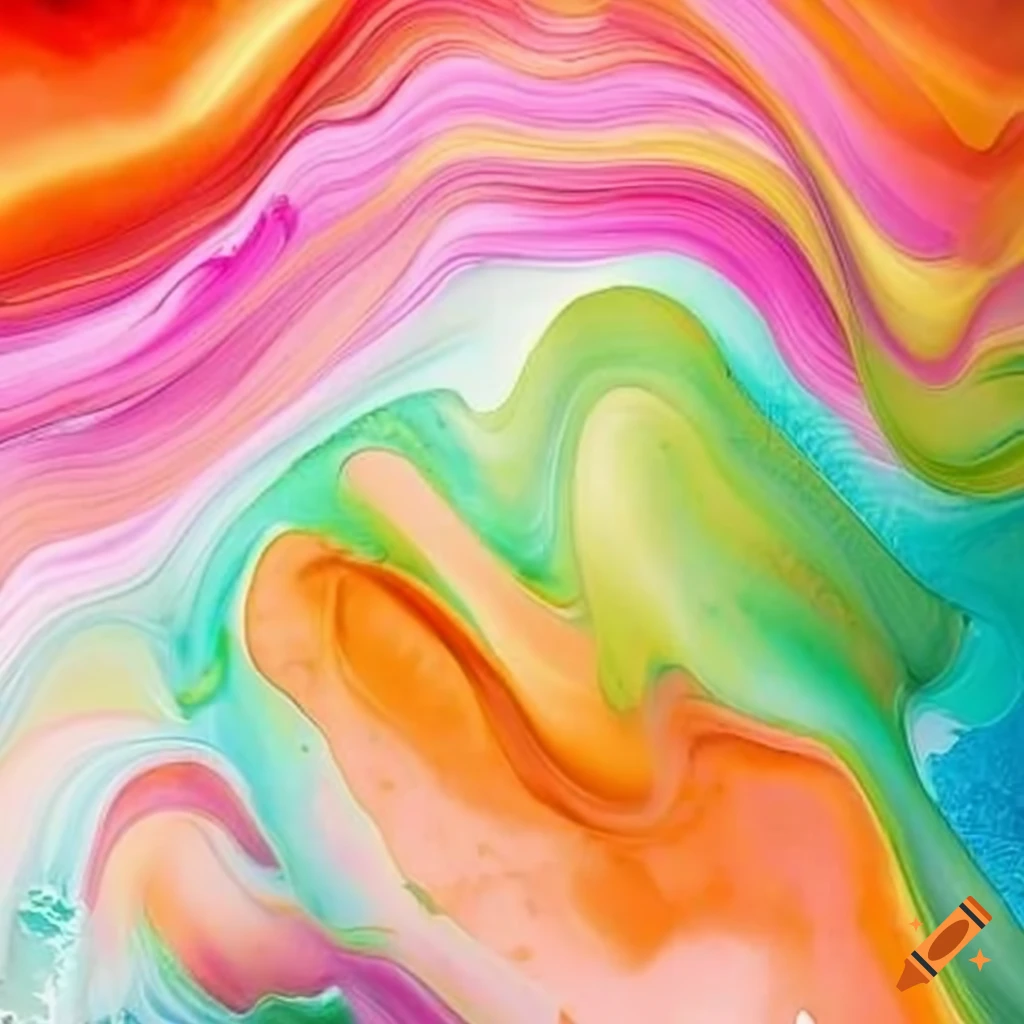swirling flow of watercolors in a spring palette