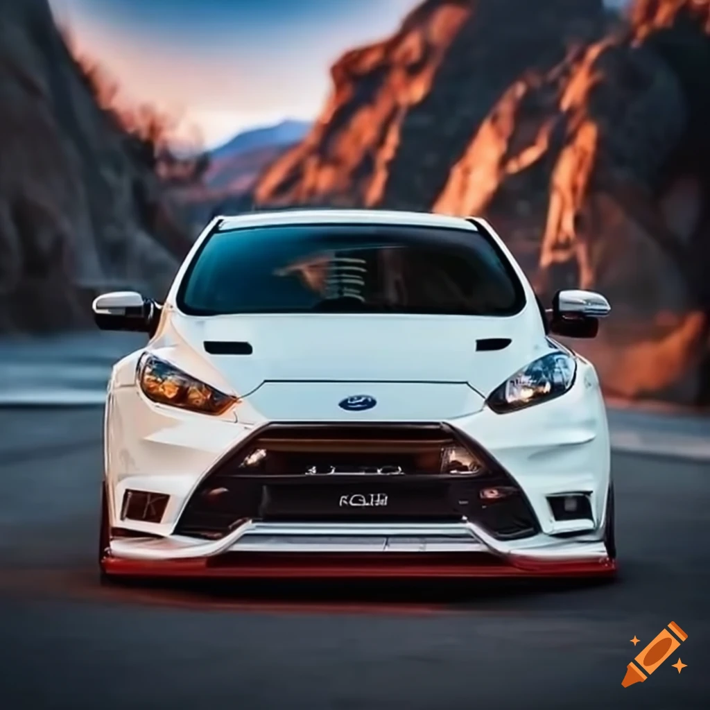 White modified ford focus rs on Craiyon