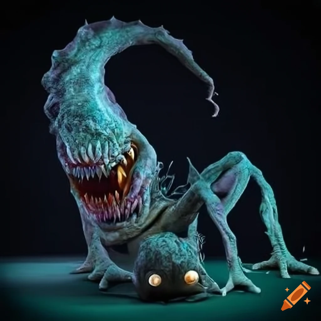 Artwork of a surreal monster with multiple limbs