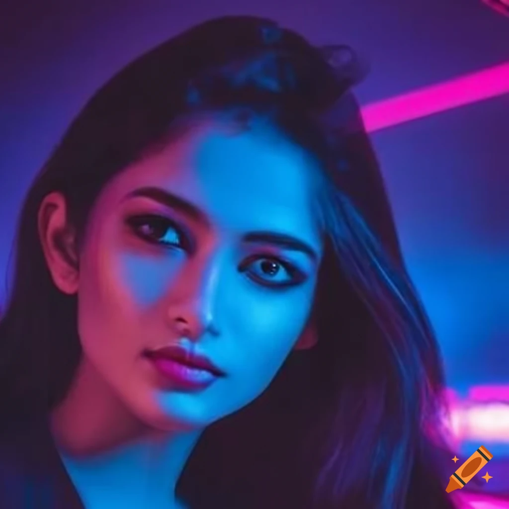 Closeup portrait of a stunning young indian female model with clear ...