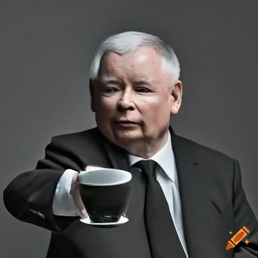 Photo Of Jaros aw Kaczy ski Offering A Cup Of Tea On Craiyon Photo Of Jaros aw Kaczy ski Offering A Cup Of Tea On Craiyon