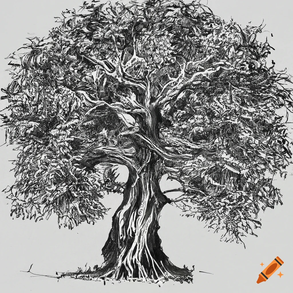 How to draw a banyan tree | how to draw a tree | easy tree drawing for  beginners - YouTube