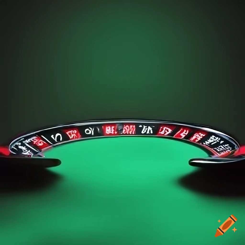 photo-realistic casino roulette with green paint dripping