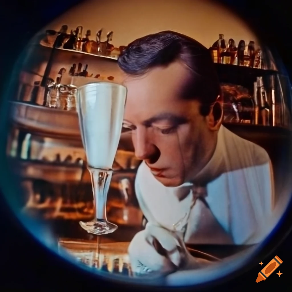 close-up of a bartender wiping a glass