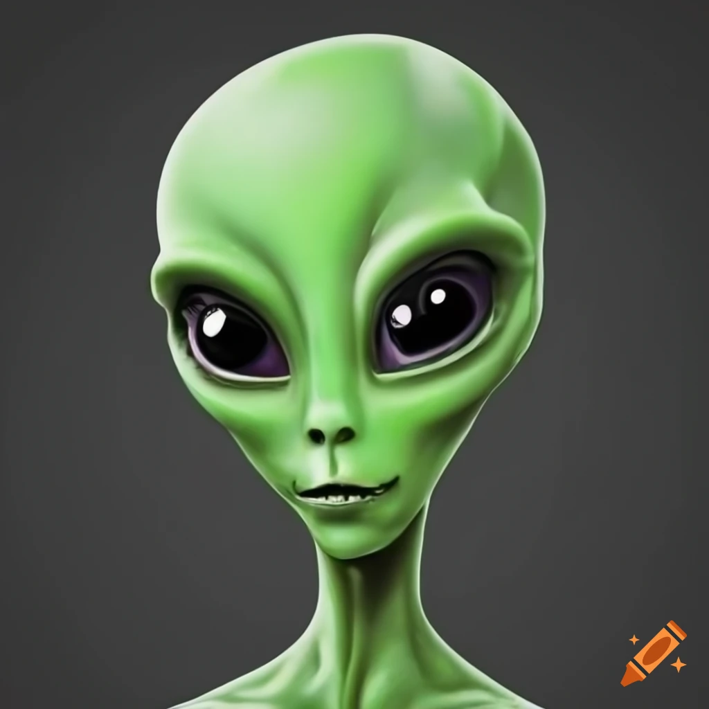 Happy alien illustration