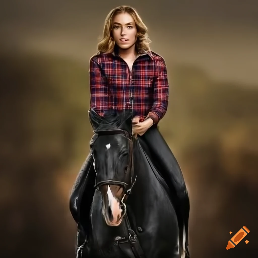hyperrealistic photograph of Piper Perabo as a horse rider