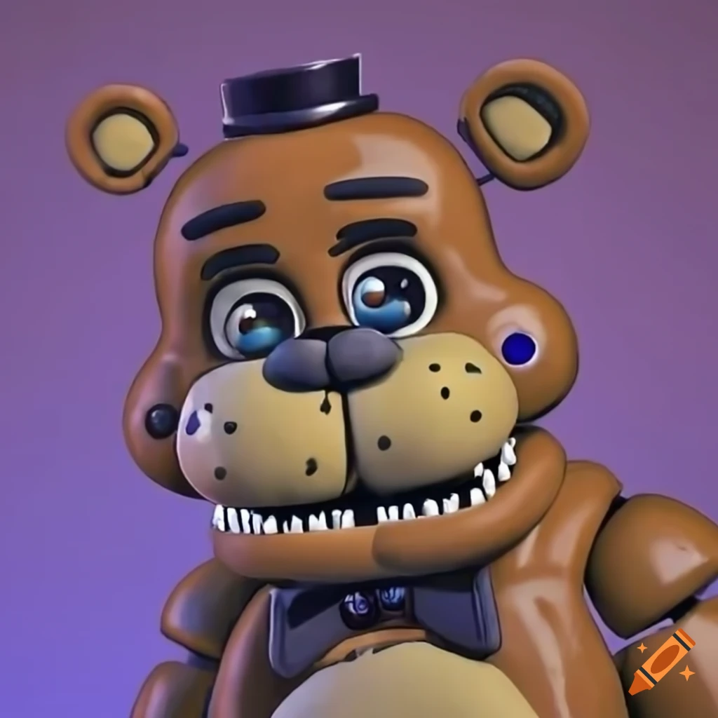 A realistic animatronic from the game five nights at freddy's in a withered  building
