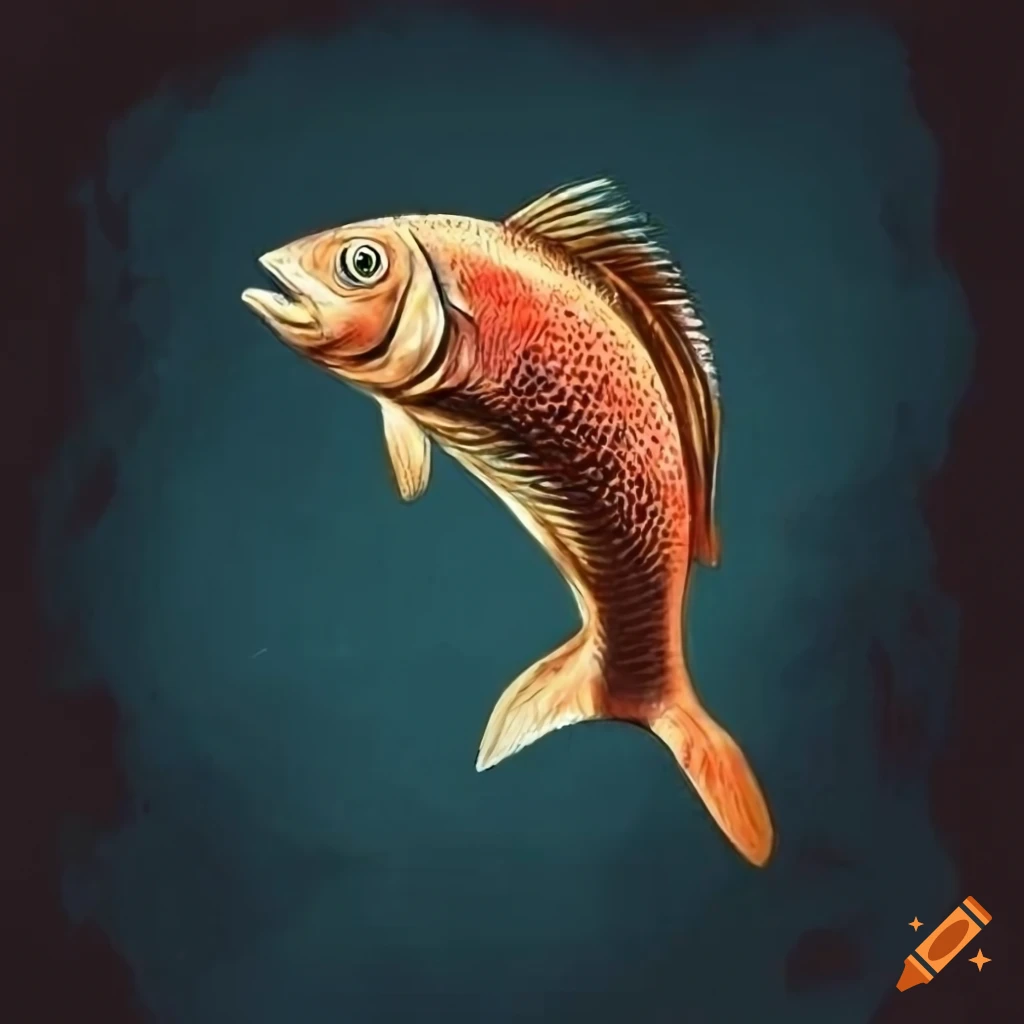 Vintage drawing of a fish