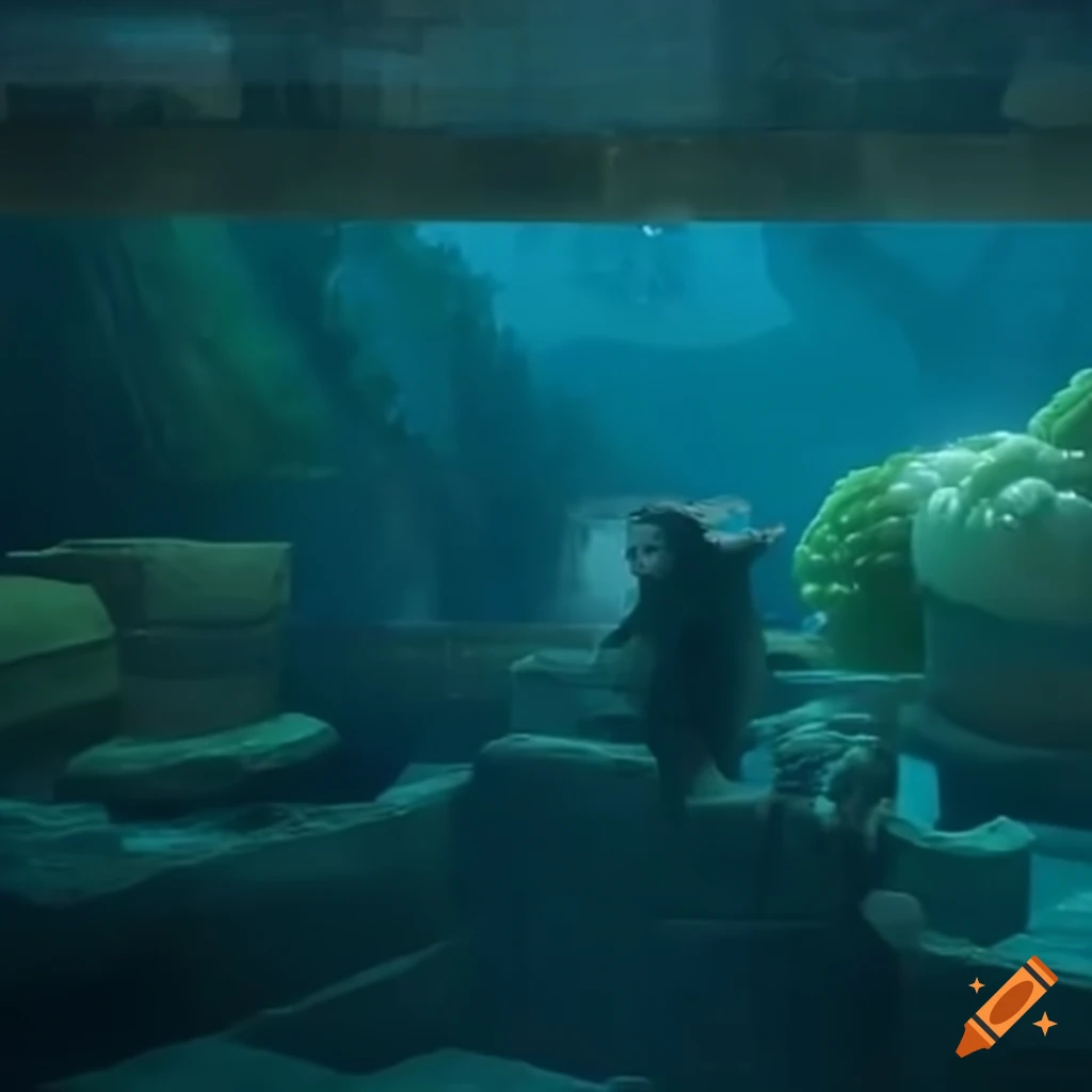 romantic scene in the Sunken City water park