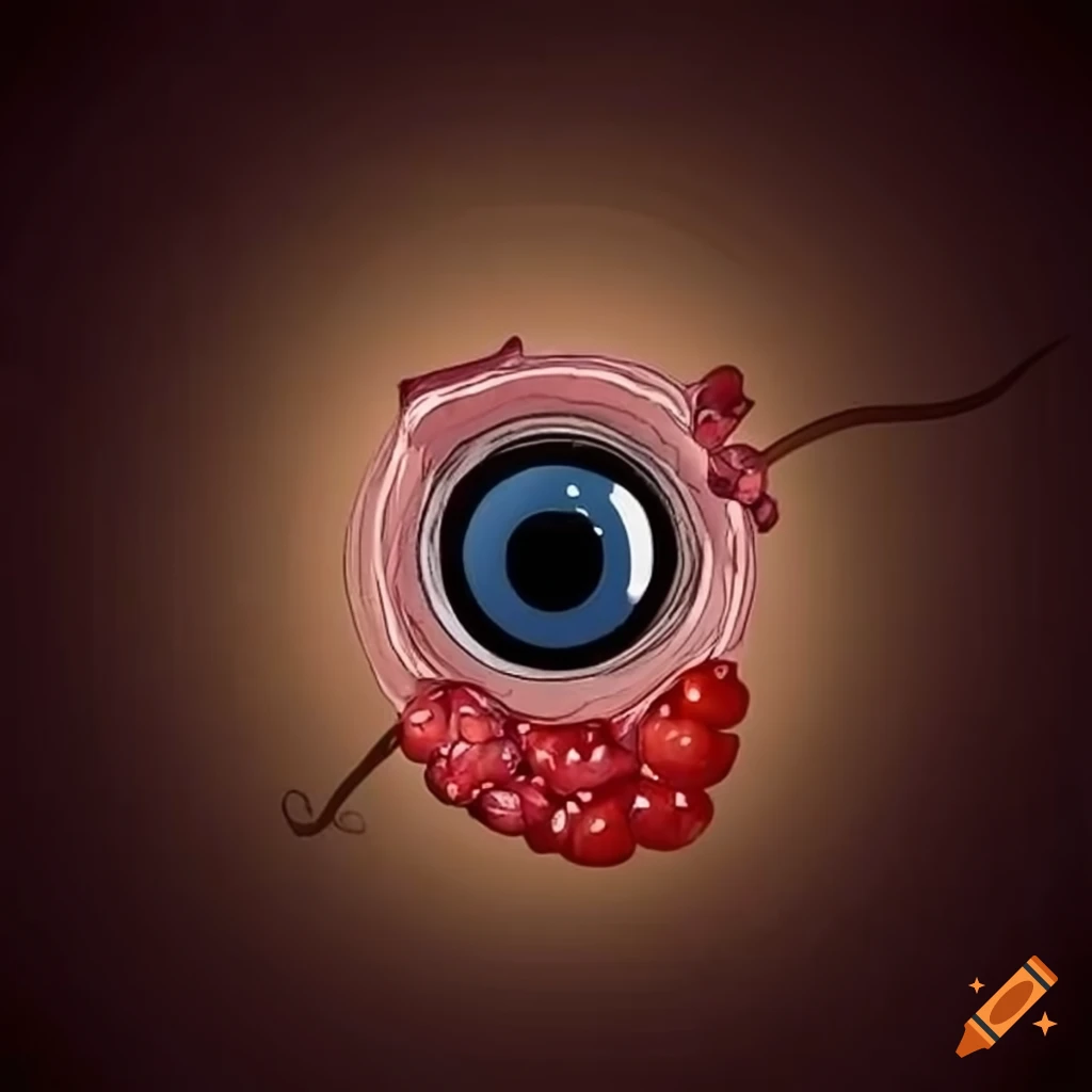 wine bottle label design with a close-up of an eye