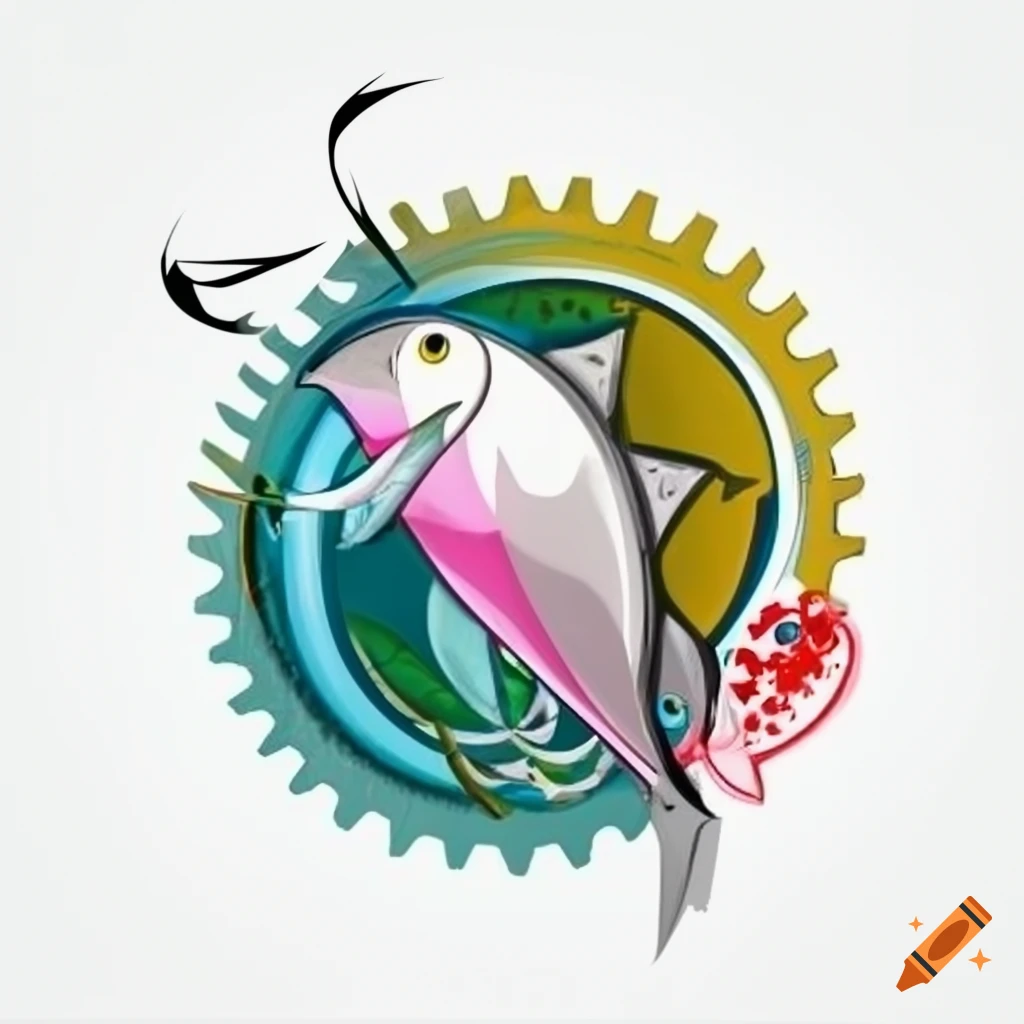 logo of ice fishing with a circular design on Craiyon