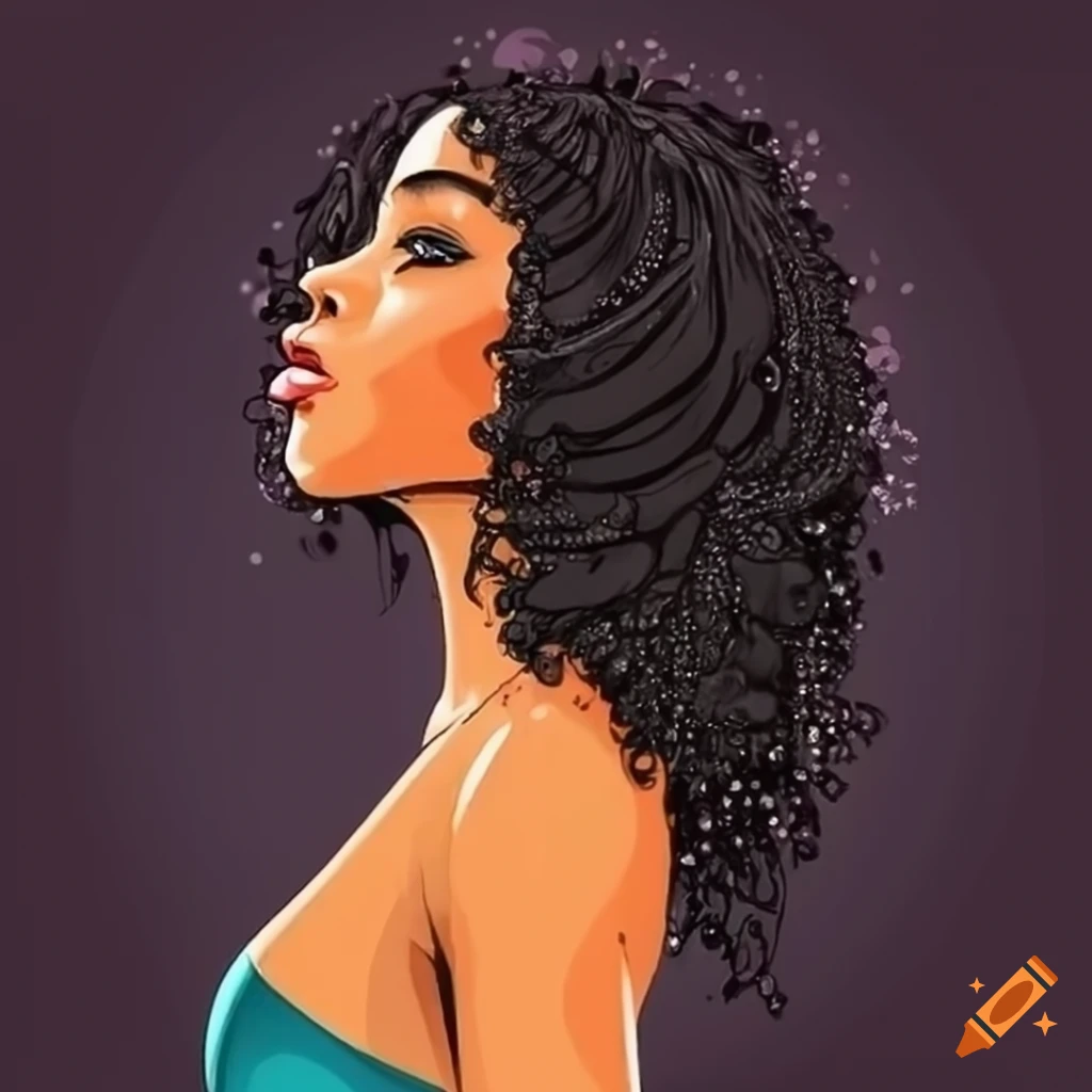 Illustration of side view of woman with … – License image – 10139845 ❘  Image Professionals