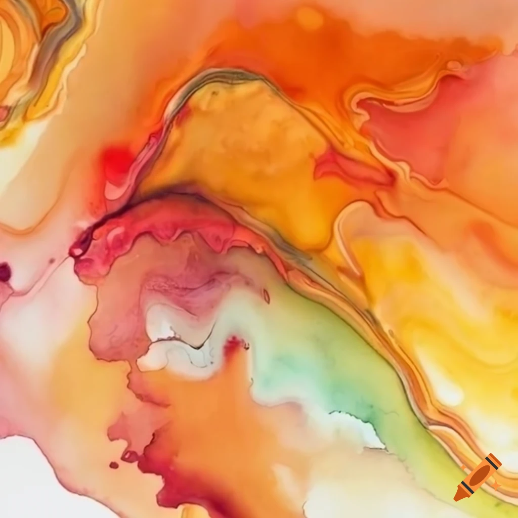 swirling flow of autumn colors in watercolor