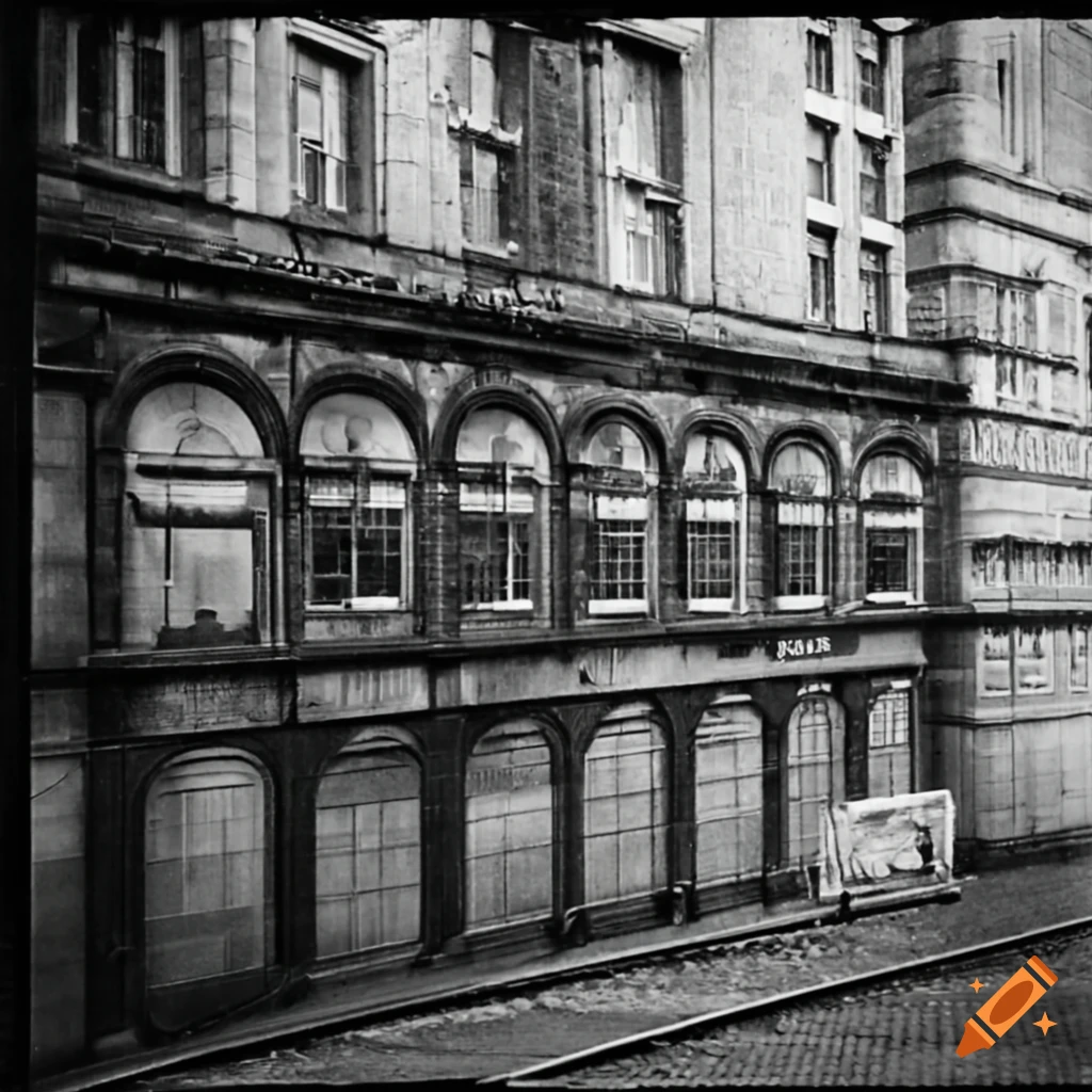 Vintage photo of a computer emporium in glasgow central station on Craiyon