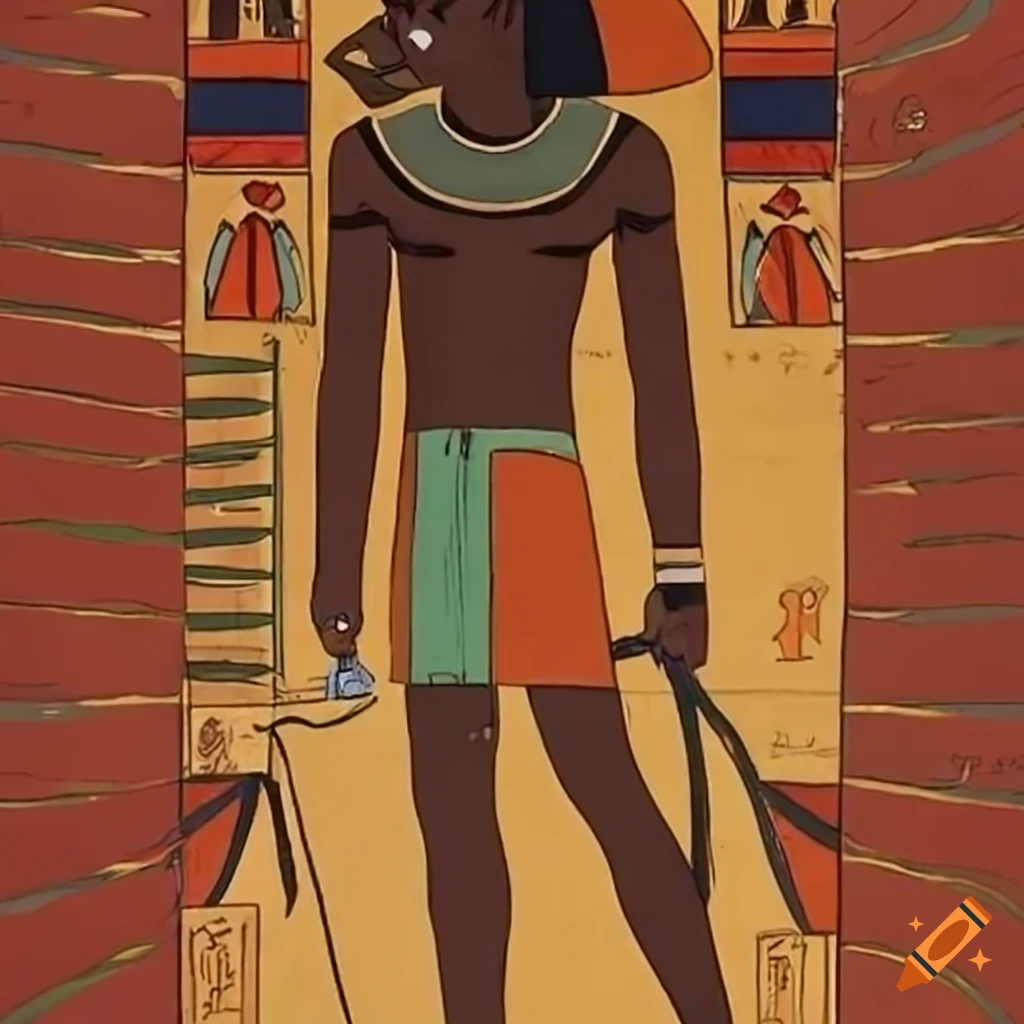 Egyptian style artwork of travis scott on Craiyon