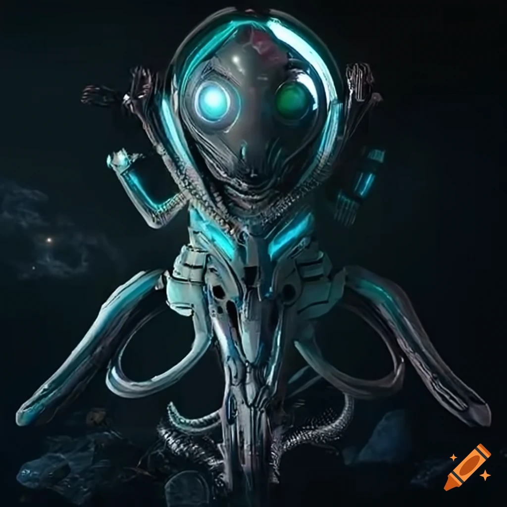 spectacular futuristic giant cyborg alien space mecha
