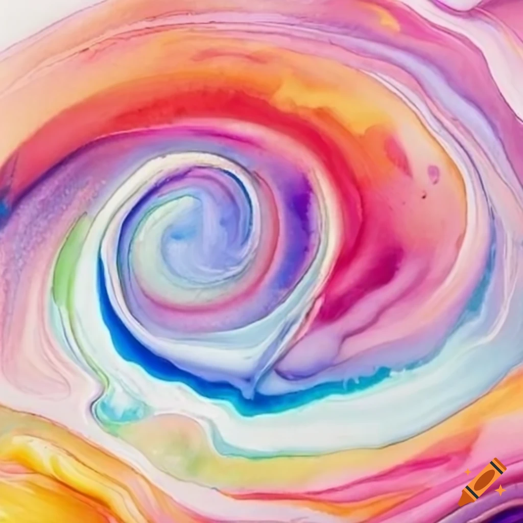 swirling watercolor with spring colors