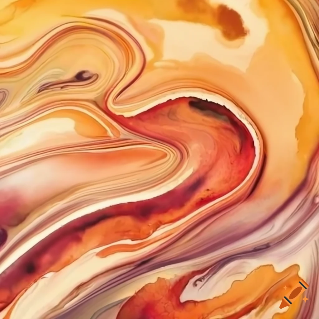swirling watercolor painting in autumn colors