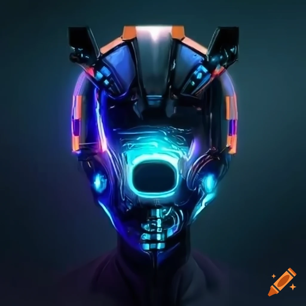 Cyberpunk style personal helmet art
