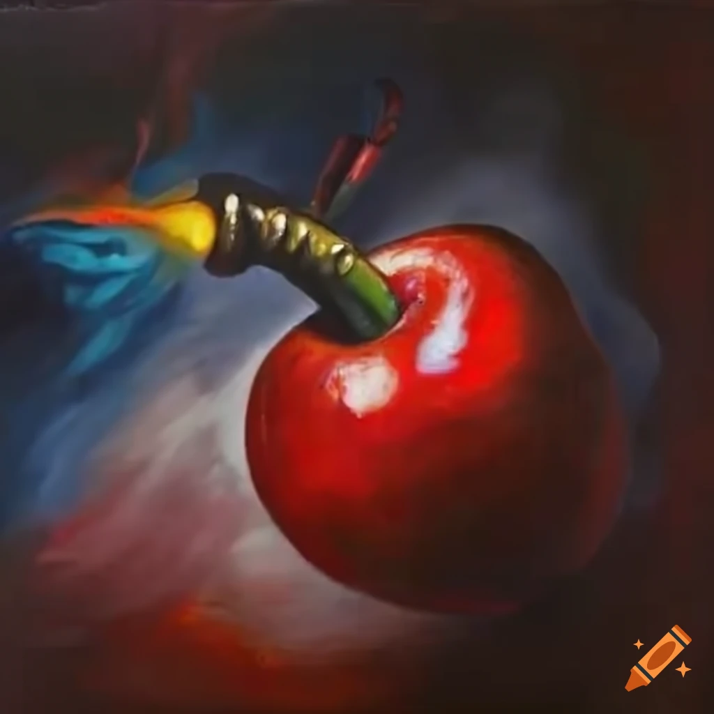funny image of an angry cherry with a welding torch
